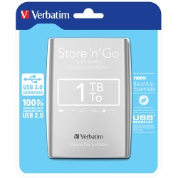 Verbatim Store 'n' Go external hard drive 1000 GB Silver