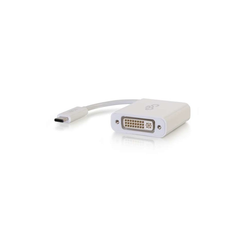 C2G USB C to DVI-D Video Converter - USB Type C to DVI Adapter - White