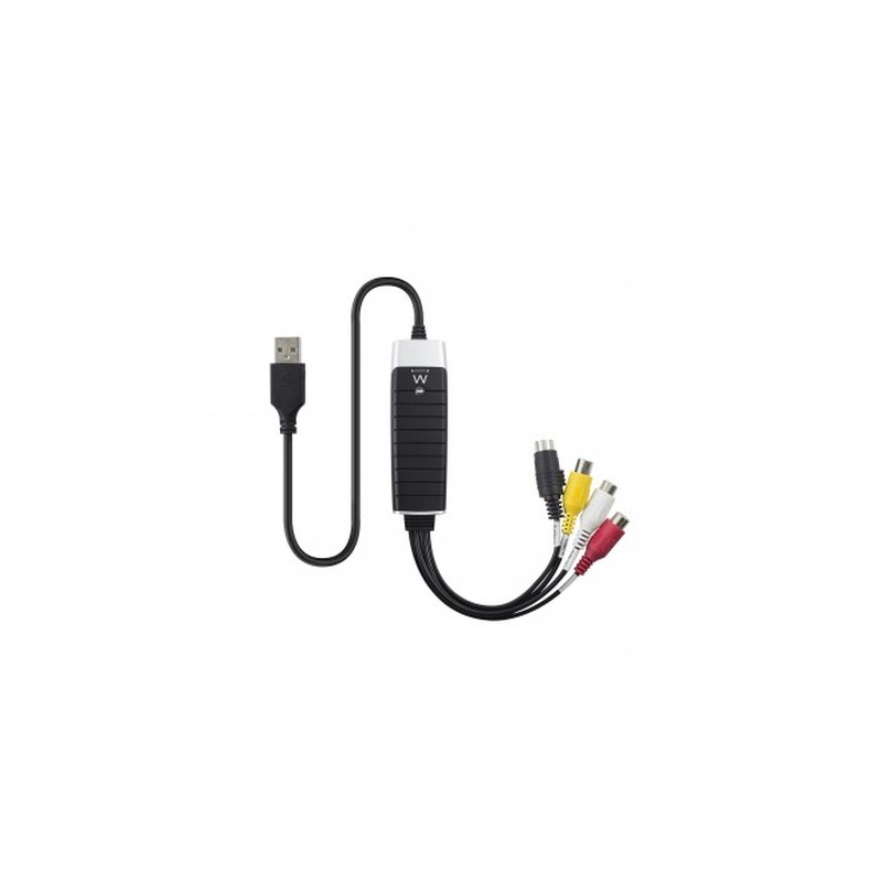 Ewent EW3706 cable interface/gender adapter USB 2.0 S-Video/Composite AV Black,Grey,Red,White,Yellow