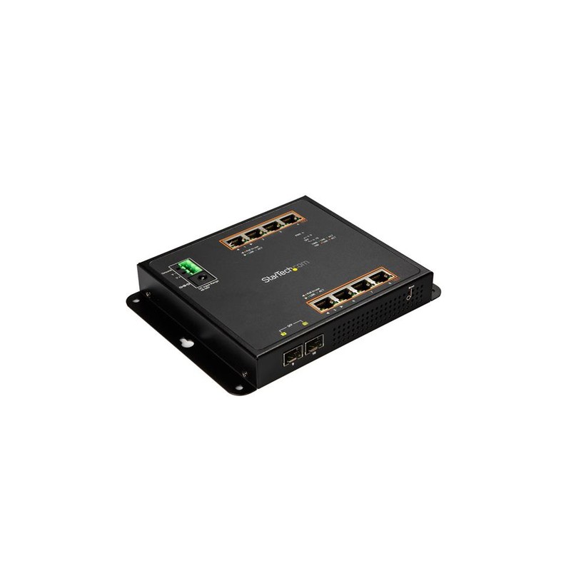 StarTech.com 8-Port PoE+ Gigabit Ethernet Switch plus 2 SFP Connections - Managed - Wall Mount with Front Access