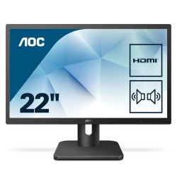 AOC Essential-line 22E1D computer monitor 54.6 cm (21.5") 1920 x 1080 pixels Full HD LED Flat Matt Black
