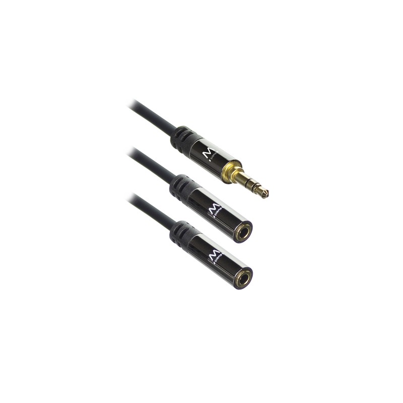 Ewent EW9236 audio cable 0.15 m 3.5mm 2 x 3.5mm Black