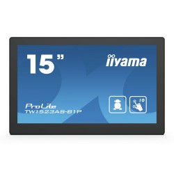 iiyama ProLite TW1523AS-B1P touch screen monitor 39.6 cm (15.6") 1920 x 1080 pixels Black Multi-touch Multi-user